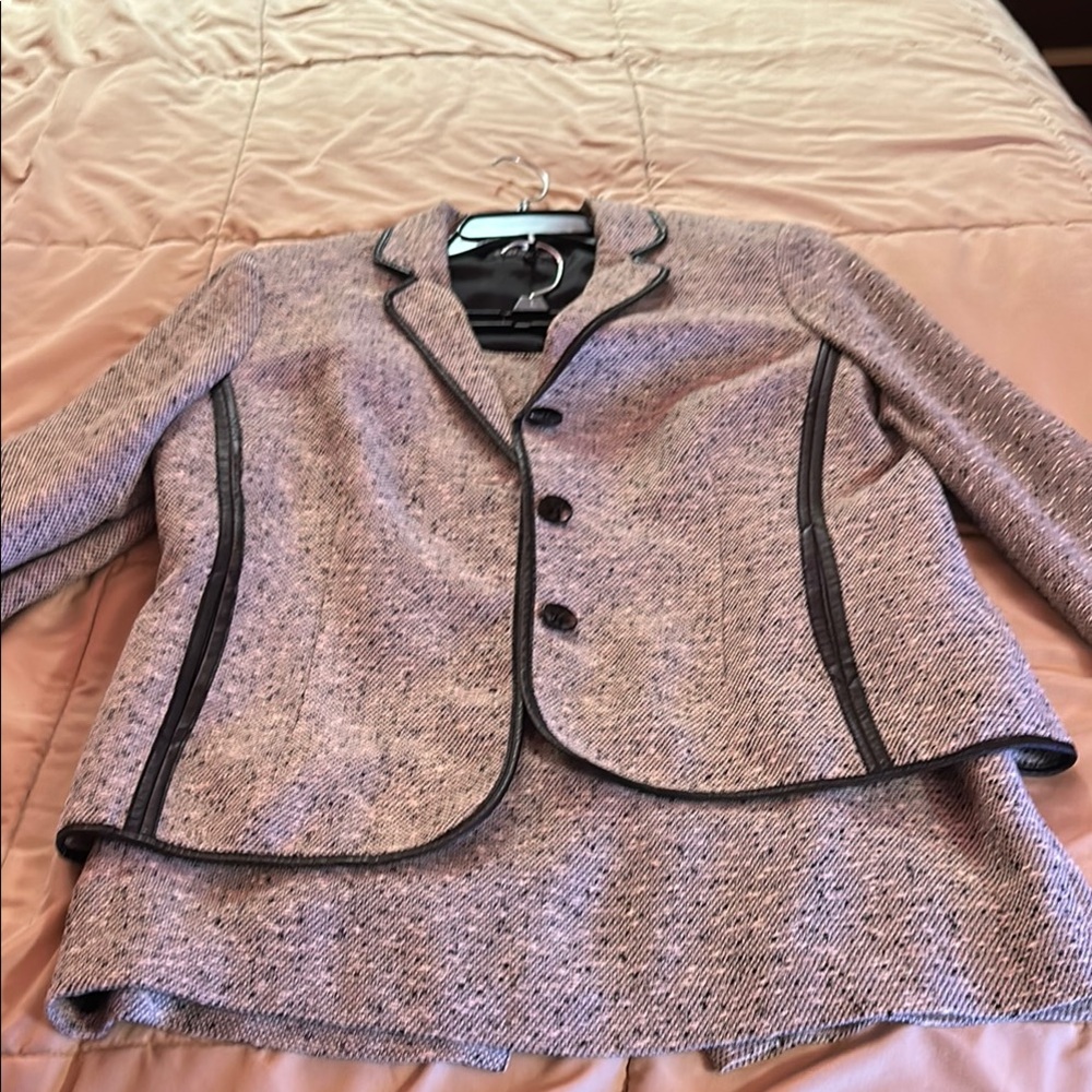 Women's Tweed Jacket with Black Trim